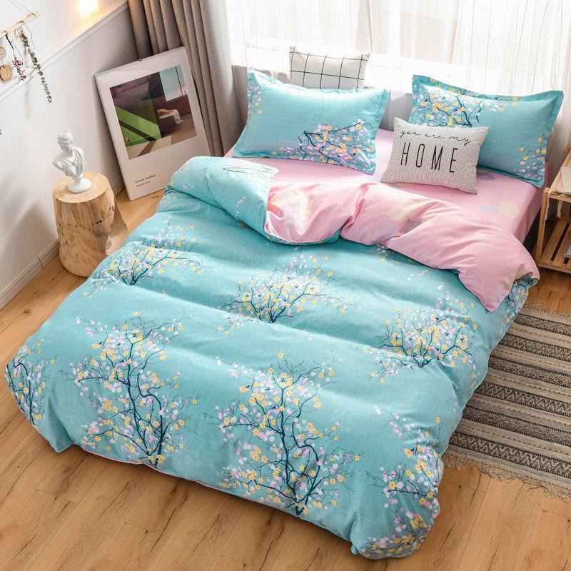 Four-piece Cotton Duvet Cover Bed Simple Single Dormitory Bed Linen Set