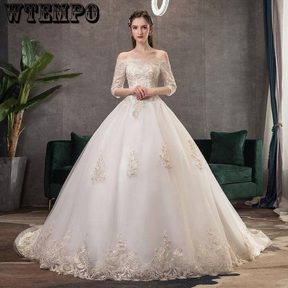 Dress Wedding Long Lace Off-Shoulder Sweetheart Lace Up Wedding Dress Elegant Vestidos De Noivas