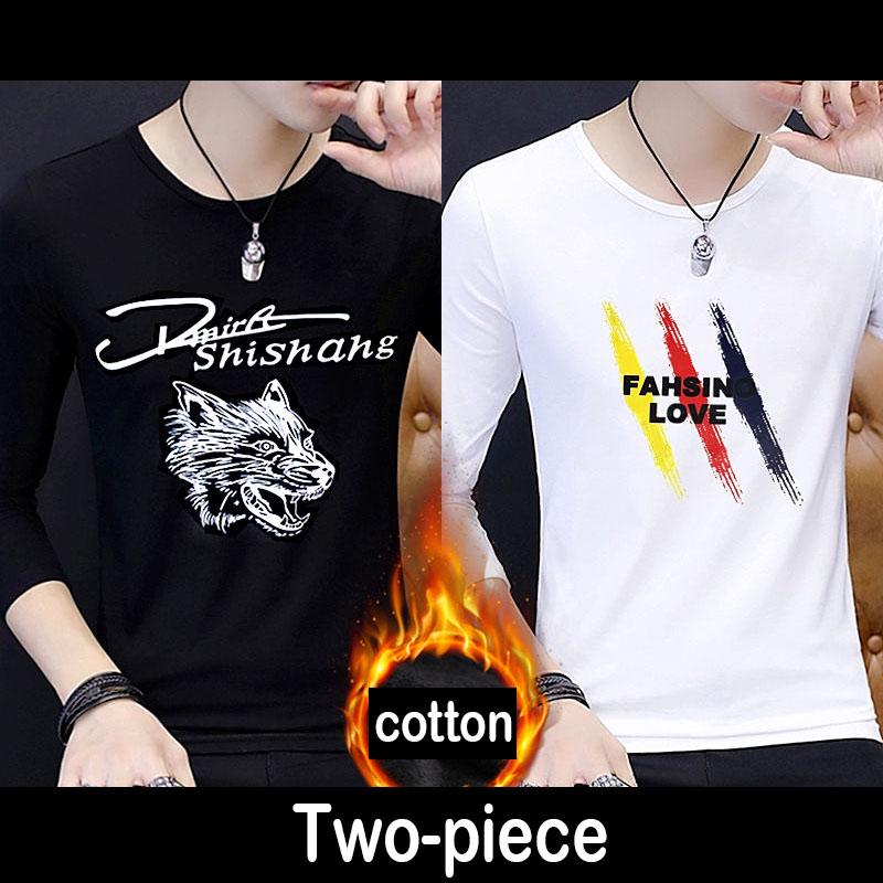 Men's autumn and winter warm sweater trend wild clothing top men's T-shirt long-sleeved T-shirt