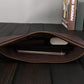 Business Briefcase Men Black Large Capacity Zipper Leather Anti-theft Waterproof Clutch IPad Bag