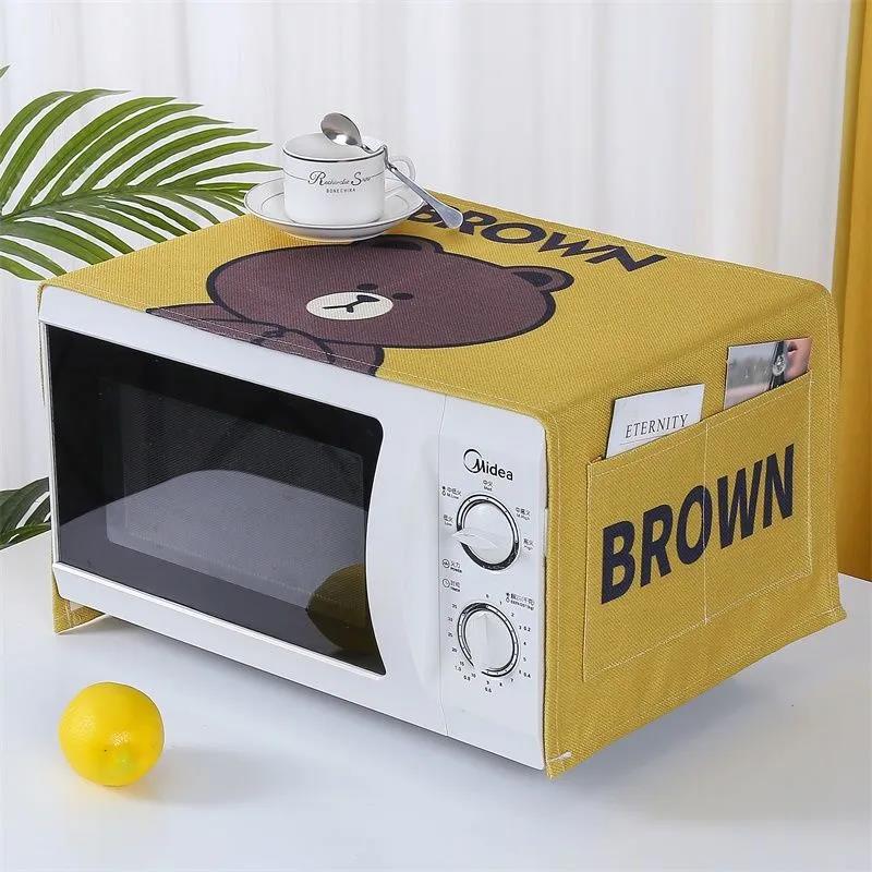 Microwave Oven Cover Towel Universal Electric Oven Cover Cloth Waterproof and Oil Smoke Dustproof Thickened Linen Cloth Three-sided All-inclusive