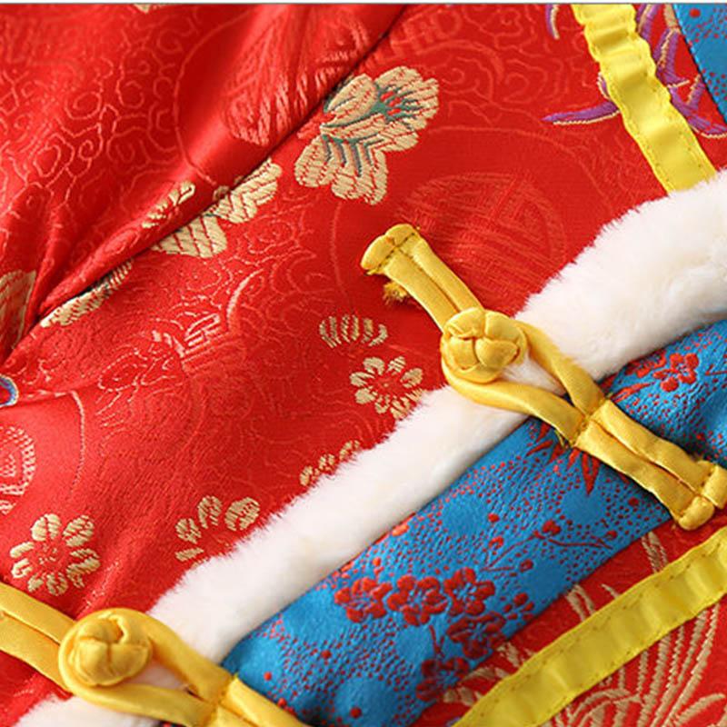 Baby Tang Suit One-piece Winter Newborn Full Moon Clothes for Men and Women Baby One-year-old One-hundred-day Dress Thickened Crawling Clothing