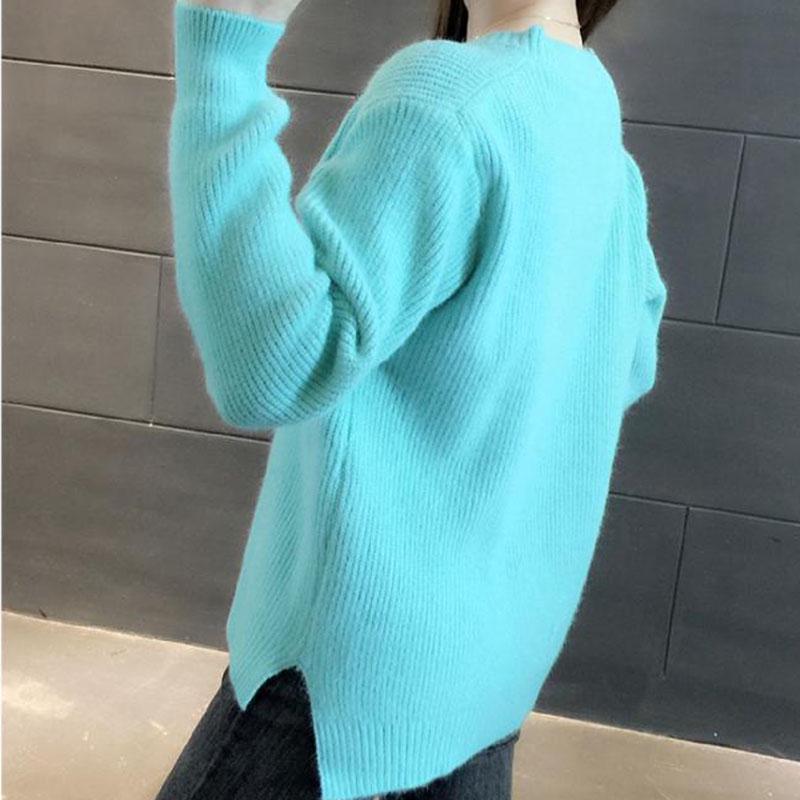 Autumn and Winter V-neck Sweater Fashion All-match Loose Jacket Knit Short Blouse