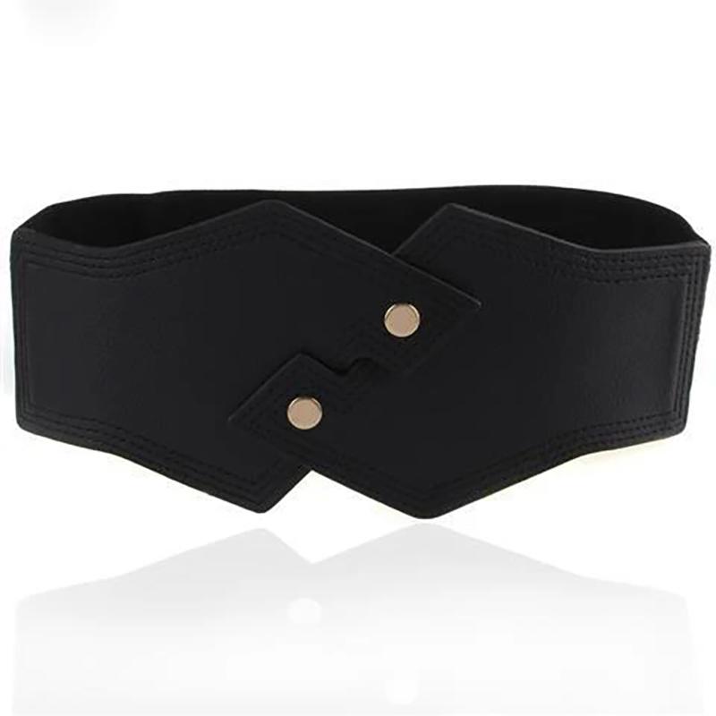 Women's Wide-waisted Outer Belt with A Belted Waist and A Shirt Dress Decorated with Black and Red Elastic Bands Girl Belt