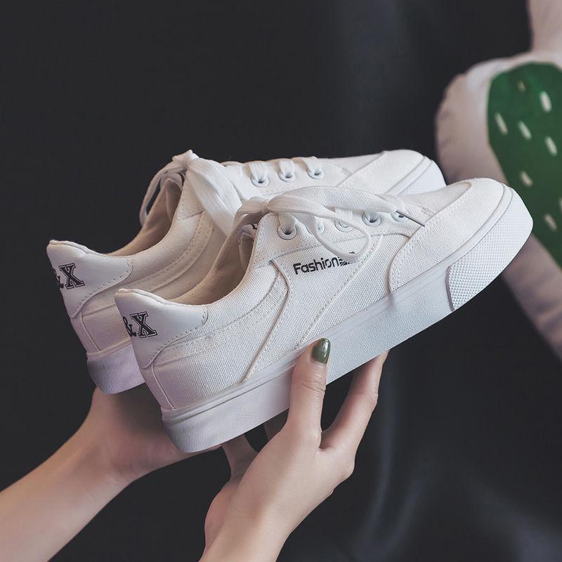 Increased Canvas Shoes Women 2020 Spring and Summer All-match Student White Shoes Women INS Platform Platform Platform Shoes