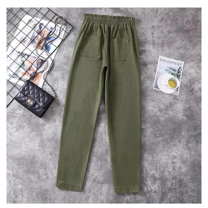 Autumn and Winter Ladies Cotton Warm Long Pants Oversized Stretch Retro Casual Loose Trousers