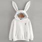 Women Girls Fashion Rabbit Hoodie Long Sleeve Sweatshirt Pullover Tops Blouses Winter SH