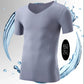 Summer Men's Ice Silk Seamless Short-sleeved Solid Color Stretch Men's T-shirt V-neck Quick-drying Thin Section Slim Half-sleeved Bottoming Shirt