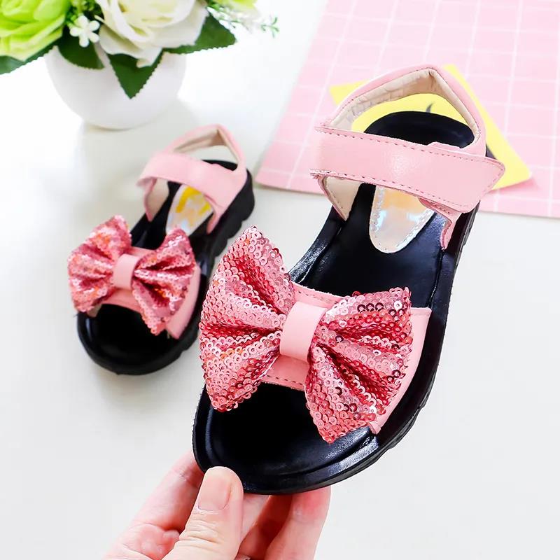 Summer New Fashion  Sandals with Bow Girls Sandals High Quality Children Shoes Casual Baby Kids Shoes