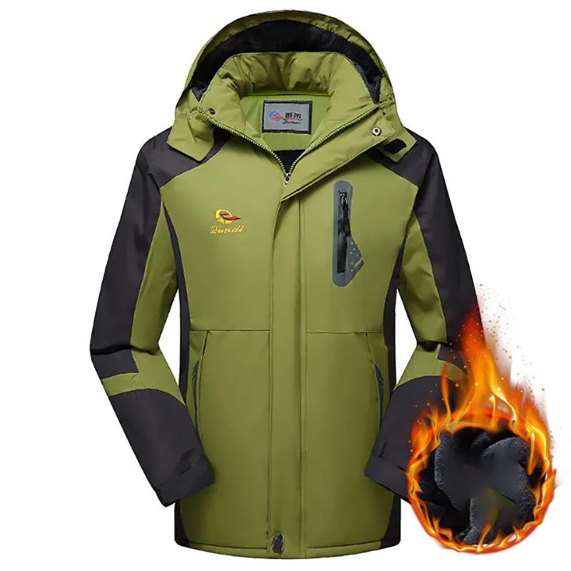 Men's Jacket Windproof Waterproof and Velvet Thick Hooded Sports Casual Jacket Autumn and Winter