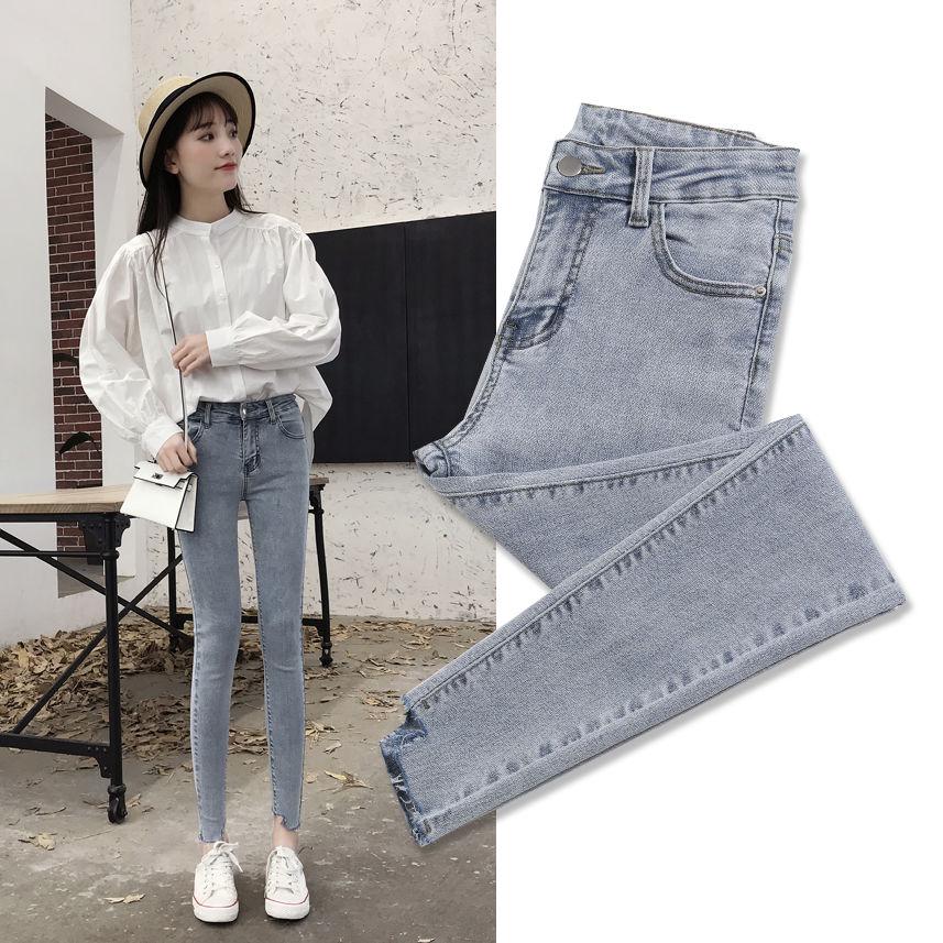 Jeans Female Denim Pants Fashion Buttom Womans Pencil Pants Denim Elastic Trousers for Ladies