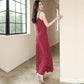 Polka Dot Sling Dress Female Long Section Over The Knee Simple Sexy A-line Skirt One-shoulder Long Skirt Polka Dot Pattern Ladies Slim Dress