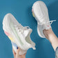 Women's Flying Woven Sneakers Summer Breathable Mesh Thin Lightweight Jelly-soled Coconut Shoes Casual Shoes