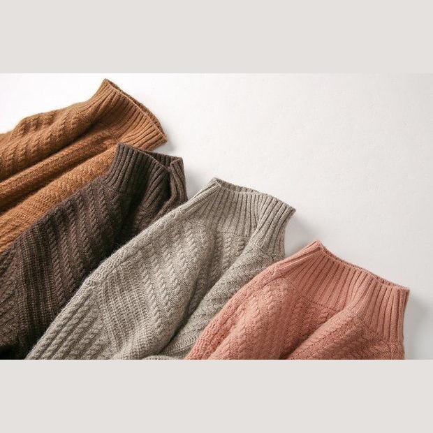 Winter Women Sweaters Pullovers Long Sleeve Turtleneck Knitting Sweater Loose Pullover Ladies Fall Sweater Solid Oversize Jumpers Thick Warm Tops