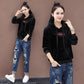 Long-sleeved warmth Hoodie autumn and winter sweatshirt cotton women's sweatshirt wild large size