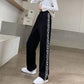 High Street Wide Leg Pants Women Summer Thin Sports Pants Women Loose and Thin High Waist Straight Trousers Women
