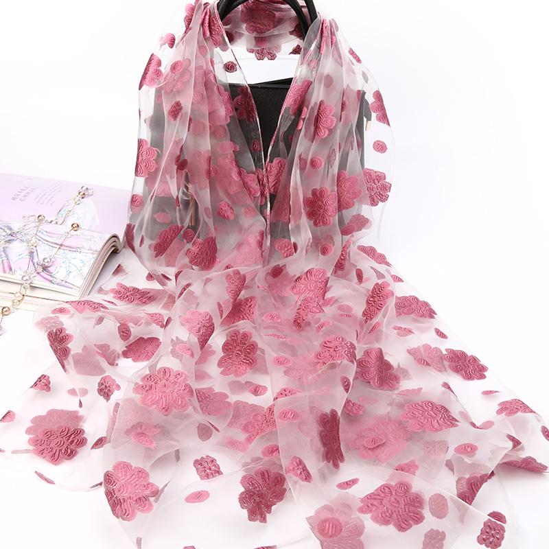 Scarf Women Fashion Flowers Scarves Elegant Lady's Beach Cove Up Winter Scarf for Women Shawl
