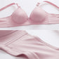 No Steel Ring Gathers Large Size Women's Underwear Thin Cotton Cup Large Size Receding Breast Bra Lace Embroidery Light and Breathable