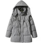 Black and White Plaid Down Jacket Women Mid-length Korean Thick Hooded White Duck Down Jacket Women