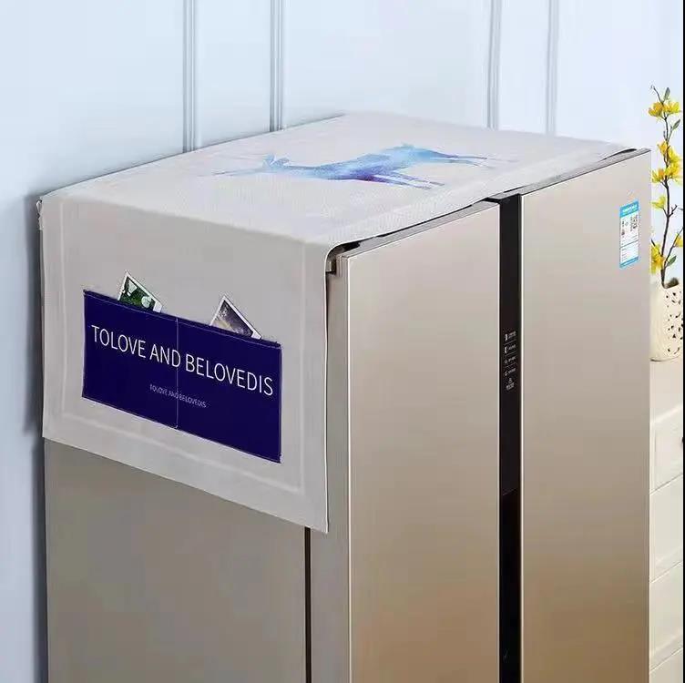 Refrigerator Dust and Oil Cover Cloth Refrigerator Cover Dust Cover Home Decoration Refrigerator Hanging Bag