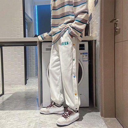 Casual Pants Men's Basketball Pants Trendy Feet All-match Korean Version of The Tide Brand Button Sports Trousers