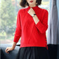 Sweater Women Autumn Winter Loose Casual Solid Color Sweater Long-sleeved Knitwear Short Sweater
