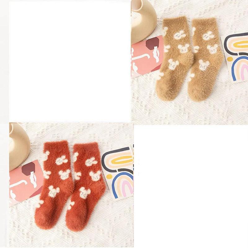 Mink Velvet Floor Socks Autumn and Winter Women's Fur Socks Home Leisure Sleep Socks Thickened Plus Velvet Socks
