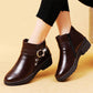 Women's Snow Boots Women Martin Boots Female Plush Leather Shoes Woman Flat Fashion Round Toe Shoes