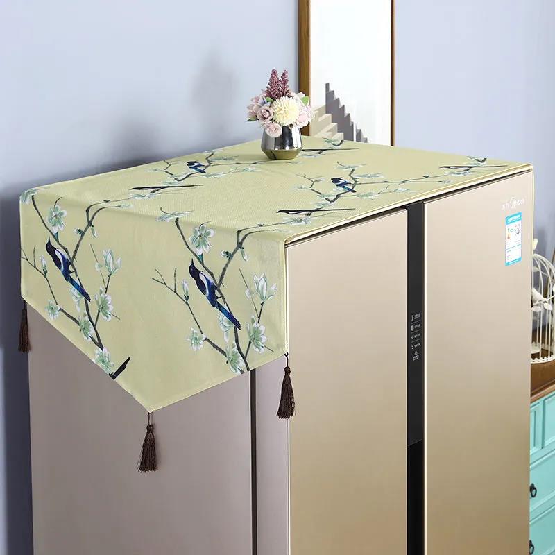 Double Door Refrigerator Cover Cloth Washing Machine Cover Simple Modern Refrigerator Towel Universal Household Storage Towel