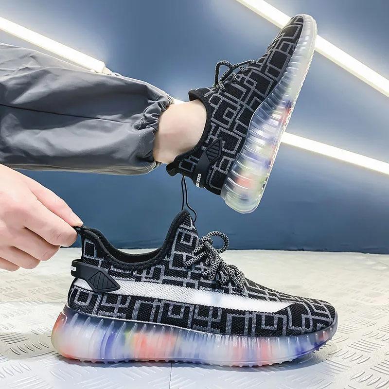 Men's Spring and Summer Coconut Shoes Korean Style Ins Flying Mesh Shoes Student Sports Casual Canvas Shoes Shoes Personalized Dad Shoes