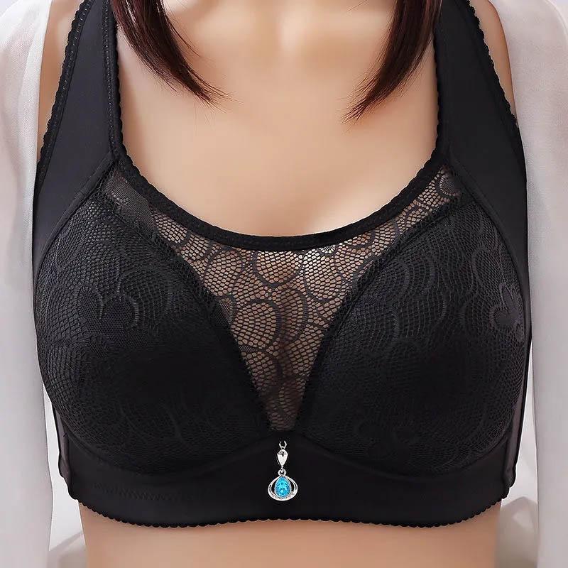 Large-size Thin Section Anti-sagging Side-receiving Side-receiving Beautiful Back Anti-glare Non-magnetic No-steel Gathered Women's Bra