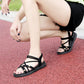 Summer Women's Bohemian Sandals Non-slip Slope Heel Korean Casual Sandals All-match Handmade Beaded Flat Sandals