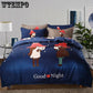 New  Home Cartoon Fox 3/4pcs Bedding Sets Children's Beddingset Bed Linen Duvet Cover Bed Sheet