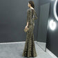 Banquet Evening Dress Skirt Women Winter Noble Elegant Sexy Fishtail Slim Ladies Party Sleeve Long