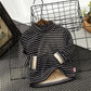 Children's Thermal Underwear Top Winter Turtleneck Bottoming Shirt Children's Clothing with Fleece Stripes