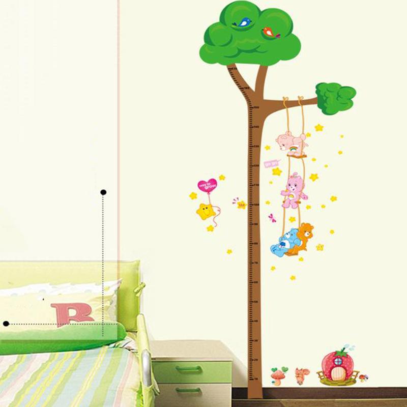 [Happy Bear] Removable Wall Sticker Children's Room Cartoon Oversized Tall Sticker