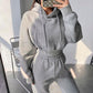 Street Hooded Short Pocket Fleece Sports Sweater High Waist Loose Leggings Sweater Suit Two-piece Women's
