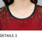 XL-XXXXXL Plus Size  Mid-length Printed Round Neck Thin Chiffon Neck Short Sleeve  Over-the-knee Dress Mom A-line Skirt