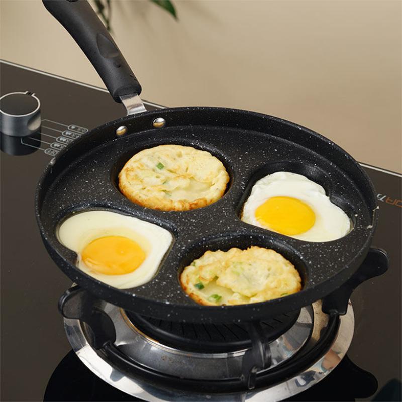Aluminum Non-stick Frying Pan Creative Four-hole Heart-shaped Breakfast Frying Pan
