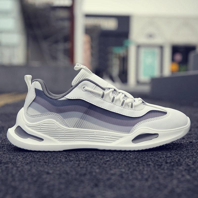 Mesh Men Shoes Breathable White Mens Sneakers Trendy Lace-Up Lightweight Black Walking Big Size Man Shoes