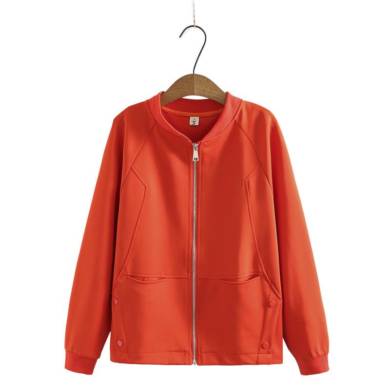 Plus Size Women's Autumn New Knitted Zipper Sweater Casual Stand Collar Jacket