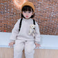 Children's Autumn and Winter Warm Suit Girl and Boy Korean Version Girl Baby Plush Two-piece Sets