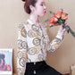 Chiffon Shirts Women's Thin Fashion Tops Loose Stacked Color-blocking Shirts Bottoming Shirts