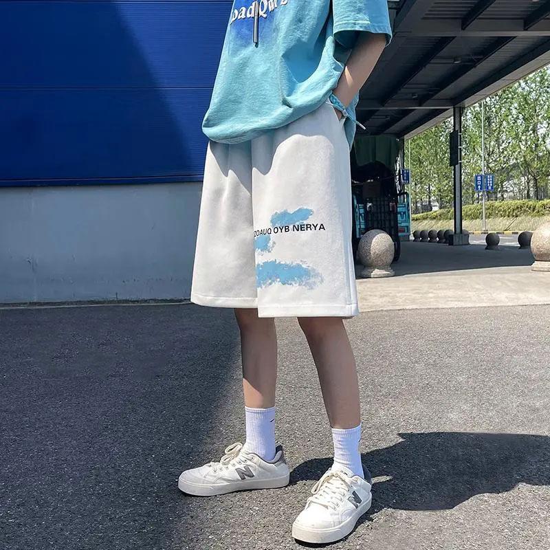 Men's Summer Large Size Loose and Comfortable Breathable Cool Thin Running Outer Wear Shorts Casual All-match Fashion Printing Basketball Pants