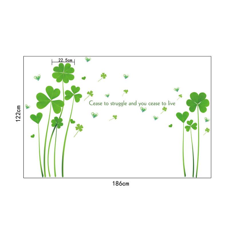 Big Size Clover Wall Stickers Home Decor Living Room Bedroom Bathroom Children Room Wall