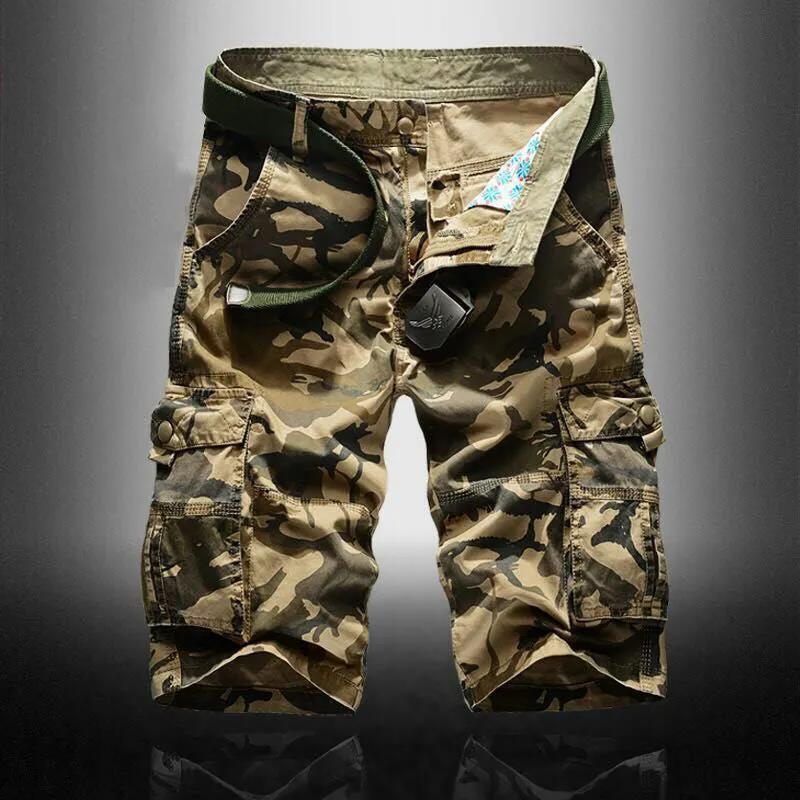 Men's Summer Camouflage Five-point Shorts Pure Cotton Multi-pocket Loose Large Size Casual Outdoor Shorts Beach Overalls