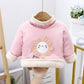 Children's Velvet Padded Winter Quilted Cotton Clothing Turtleneck Pullover Quilted Jacket Warm Sweater