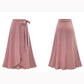 Bow Tie Irregular Large Hem Skirt Women's Large Size High Waist Slit Skirt Solid Color Slim A-line Skirt