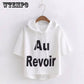 Hooded letter print t-shirt Women tshirt Casual  t shirt For Lady Top Tee Hipster