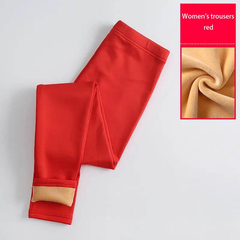 Women's Warm Pants Plus Velvet Thickening Ladies Long Trousers Inner Wear Slim Winter Leggings Line Pants Cotton Trousers One Velvet Plus Size